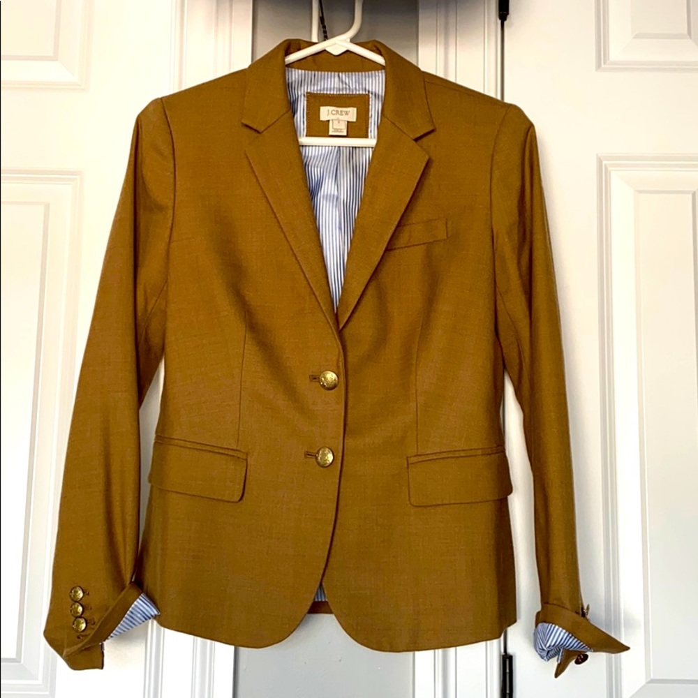 J. Crew Mustard Yellow Single-Breasted Blazer